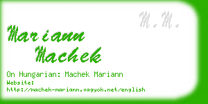 mariann machek business card